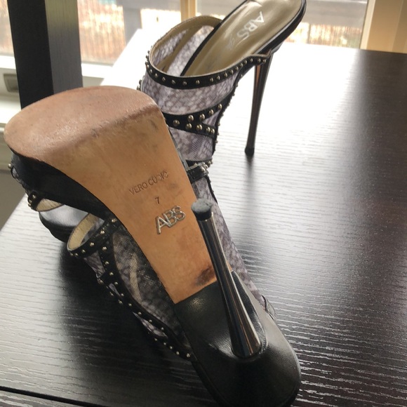 ABS Allen Schwartz Metal Stiletto Heel Shoe Size 7 - Picture 2 of 4